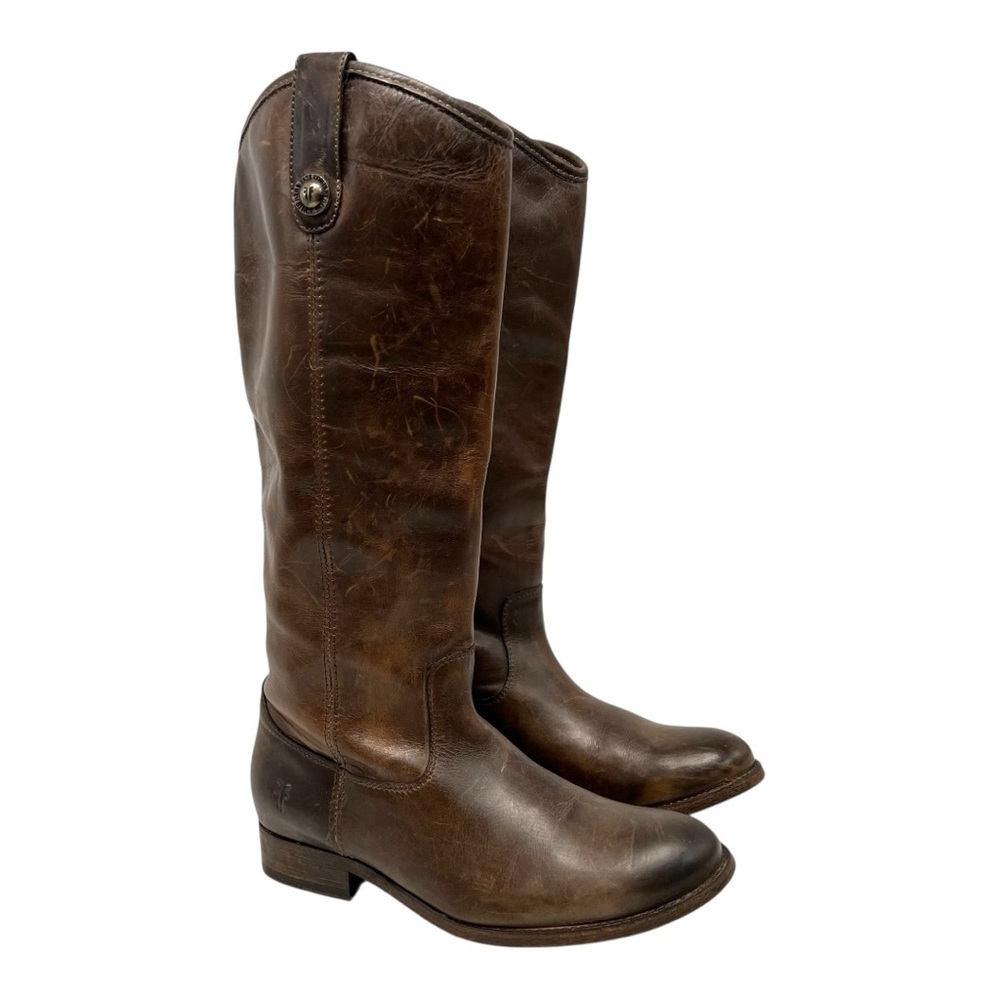 Frye Melissa Button Brown Leather Riding Boots Western Women’s 7 - Picture 4 of 13